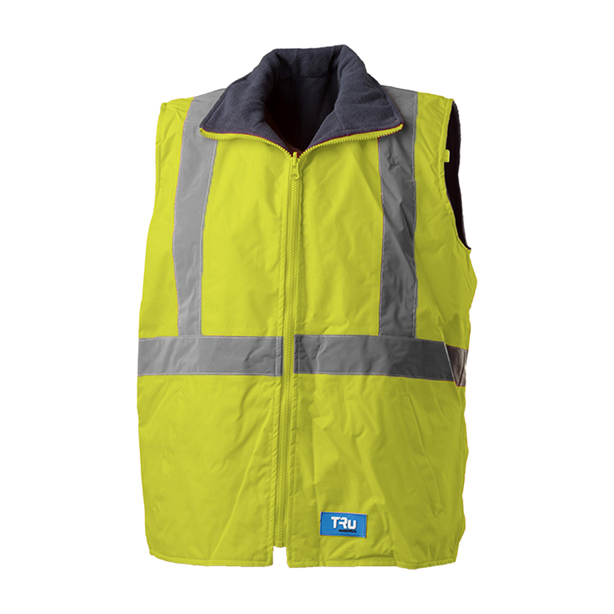 wet weather reversible vest with tru tape in yellow