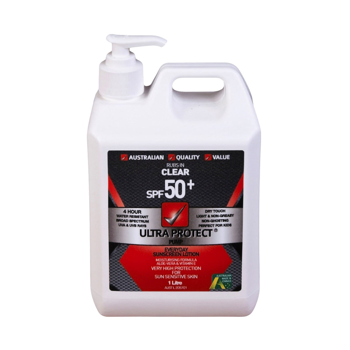 ultra protect sp50+ sunscreen 1 litre pump