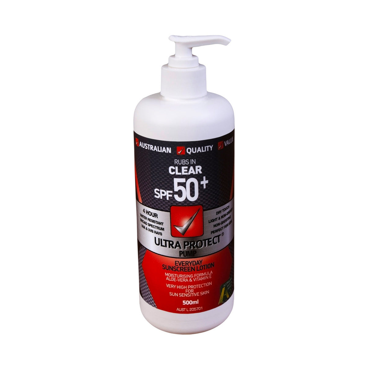ultra protect spf50+ sunscreen 500ml pump