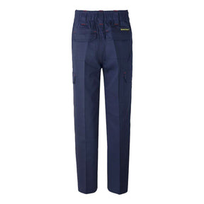 back of kids navy cargo trousers