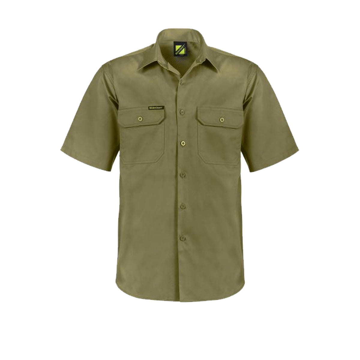 lightweight short sleeve vented cotton drill shirt in khaki