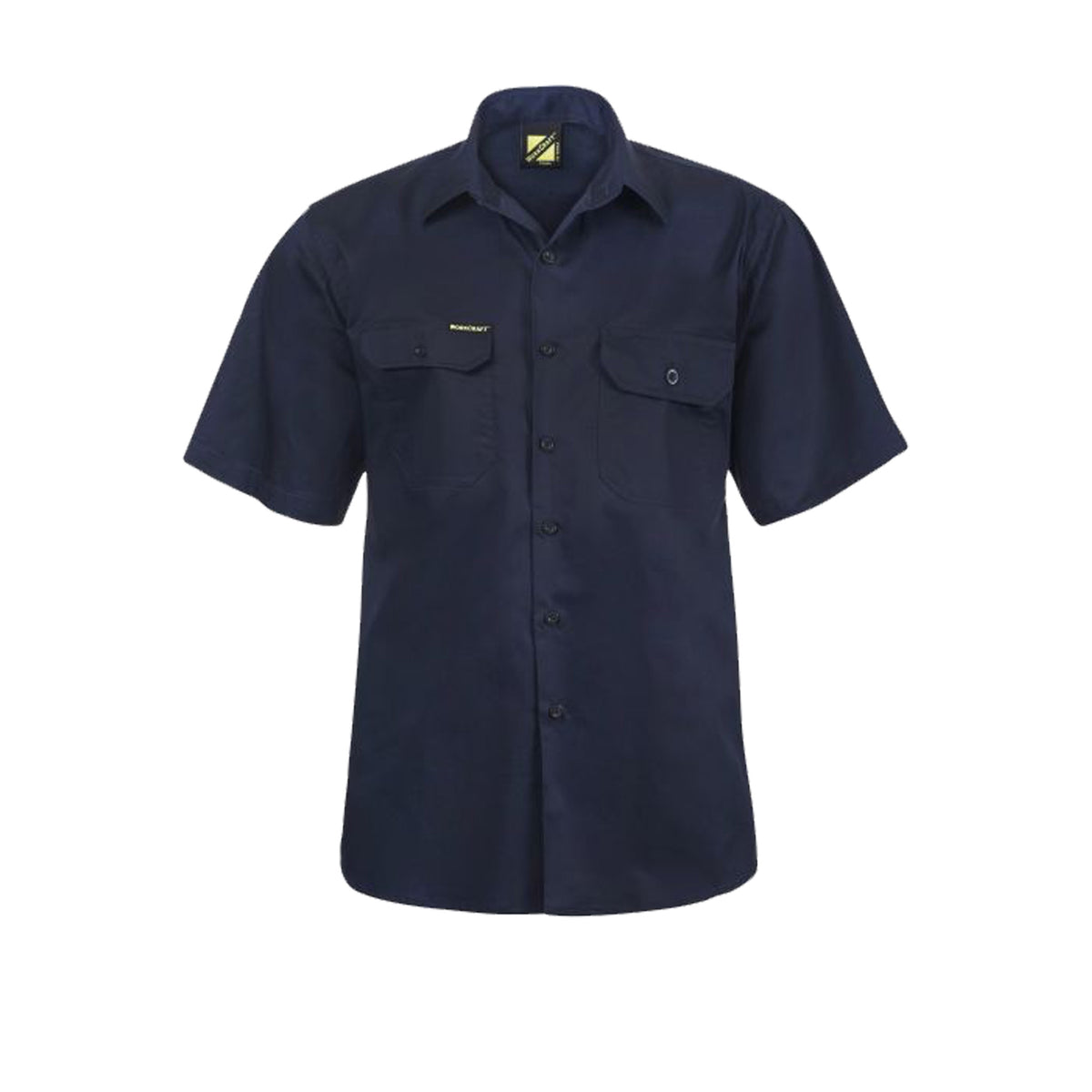 lightweight short sleeve vented cotton drill shirt in navy