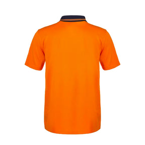 hi vis two tone short sleeve micromesh polo in orange navy