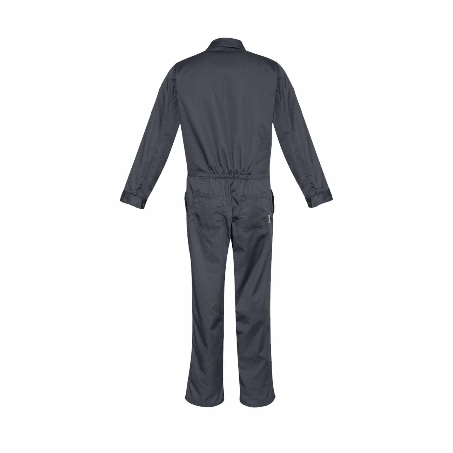 Long sleeve charcoal overalls back view