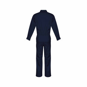 Navy lightweight long sleeved overalls back view
