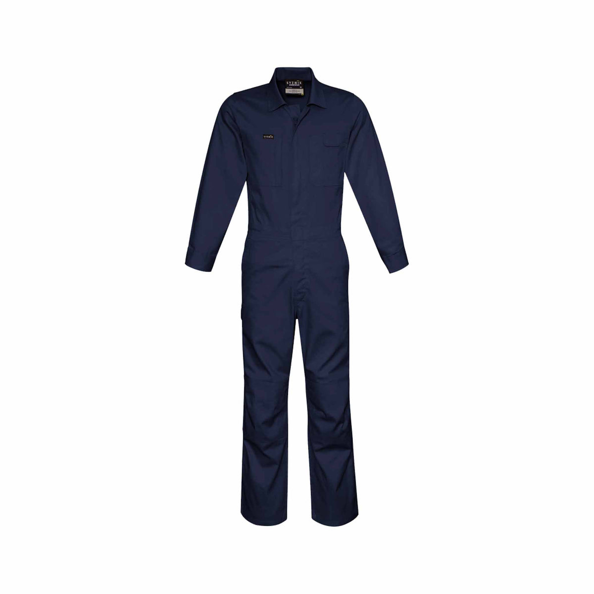 Navy lightweight long sleeved overalls front view