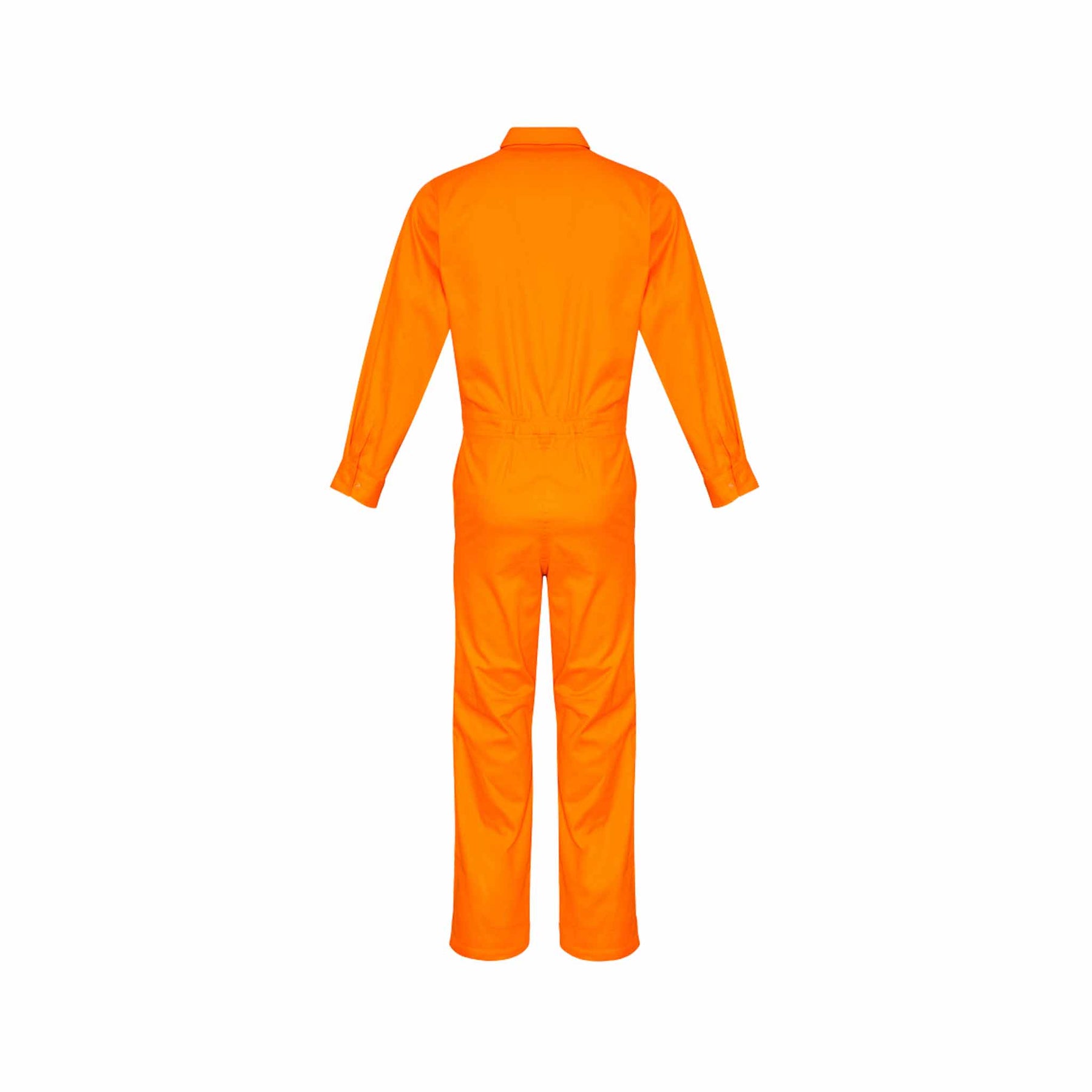 Orange lightweight long sleeved overalls back view