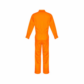 Orange lightweight long sleeved overalls back view