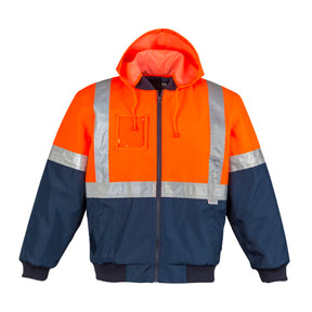 syzmik orange navy hi vis quilted flying jacket