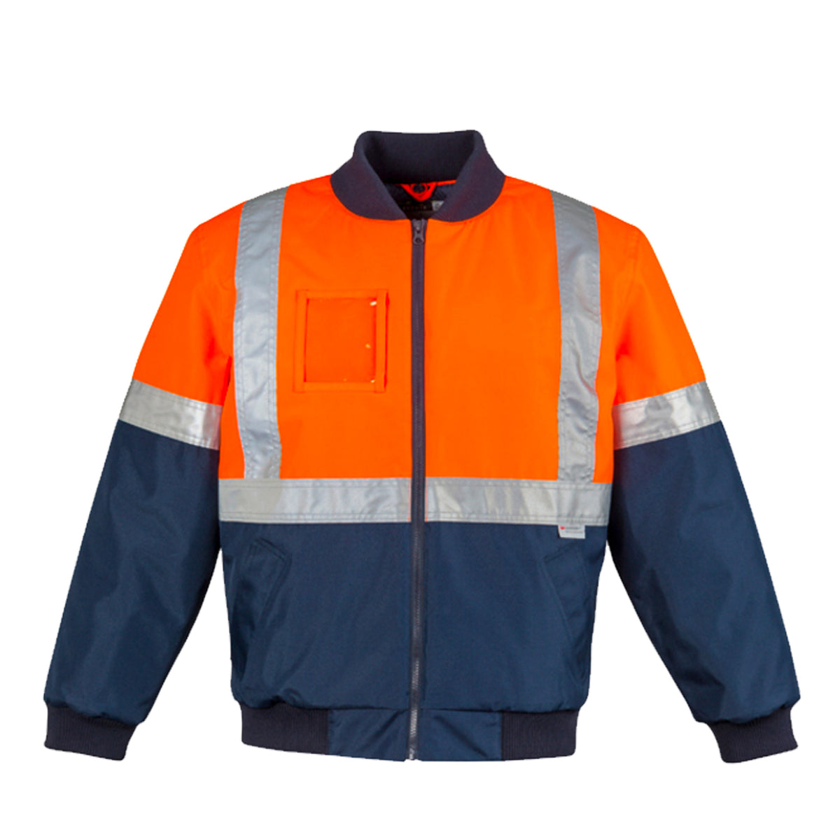 syzmik orange navy hi vis quilted flying jacket