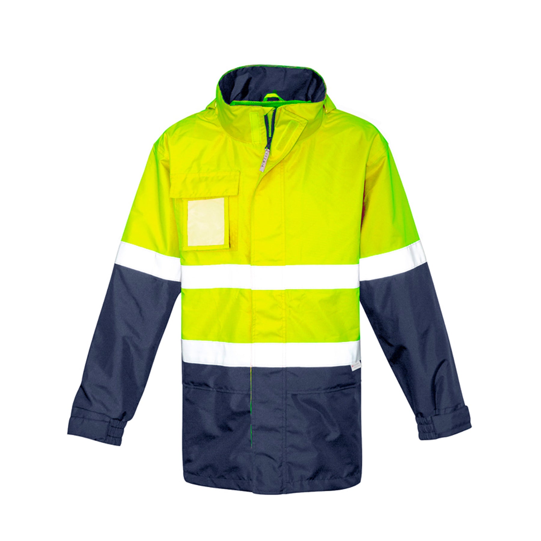 syzmik ultralite waterproof jacket in yellow navy
