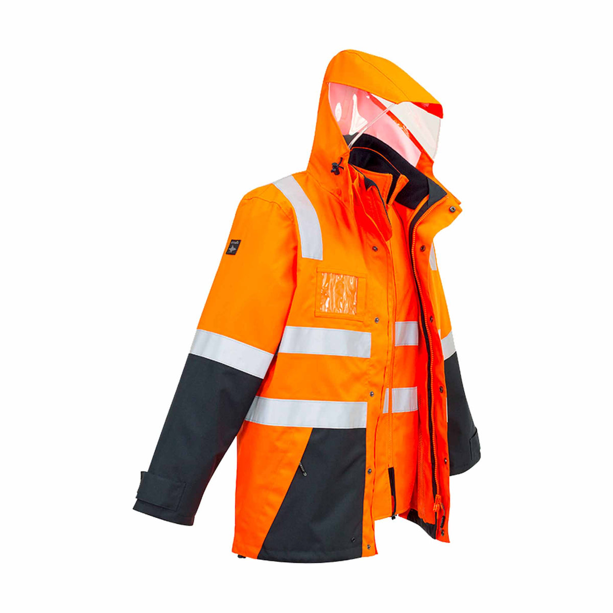 syzmik 4 in 1 waterproof jacket orange navy