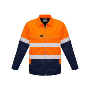 orange navy hi vis cotton drill jacket