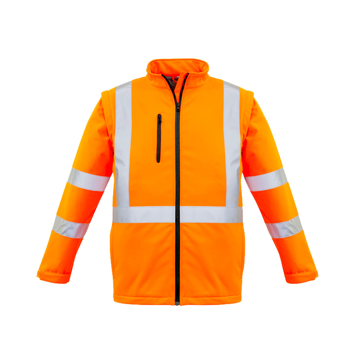 orange hi vis 2 in 1 x back soft shell jacket