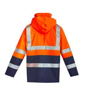 back of orange navy anti static waterproof jacket