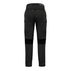 back of streetworx stretch pant non cuffed in charcoal