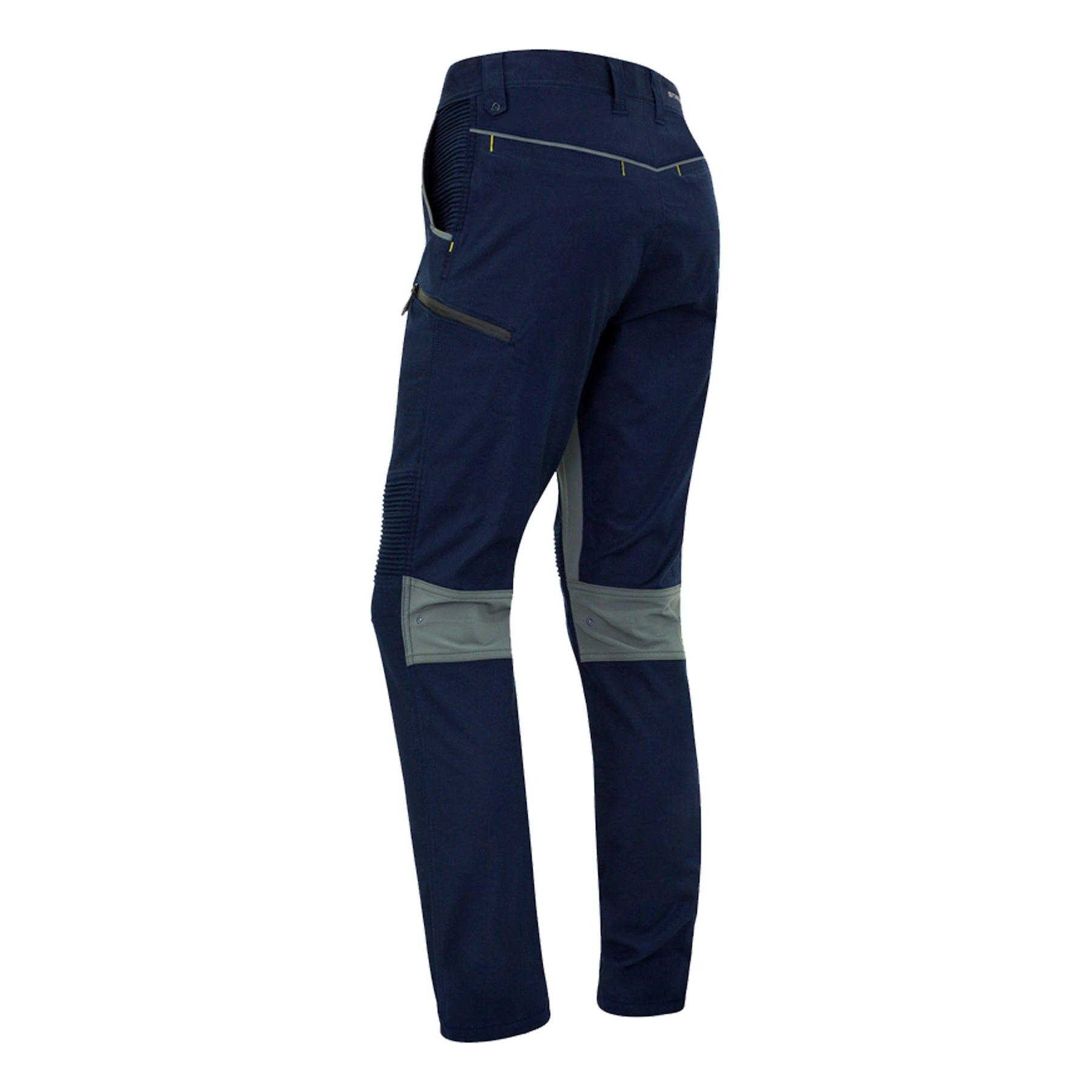 back of streetworx stretch pant non cuffed in navy