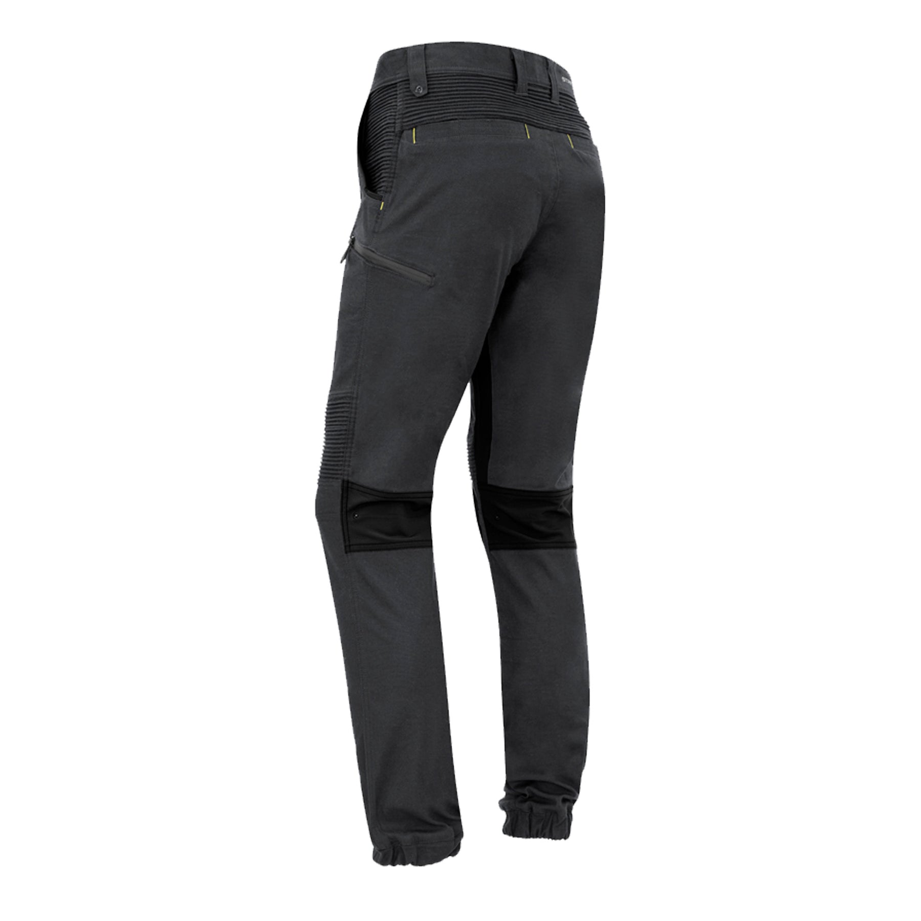 back of mens streetworx stretch pant in charcoal