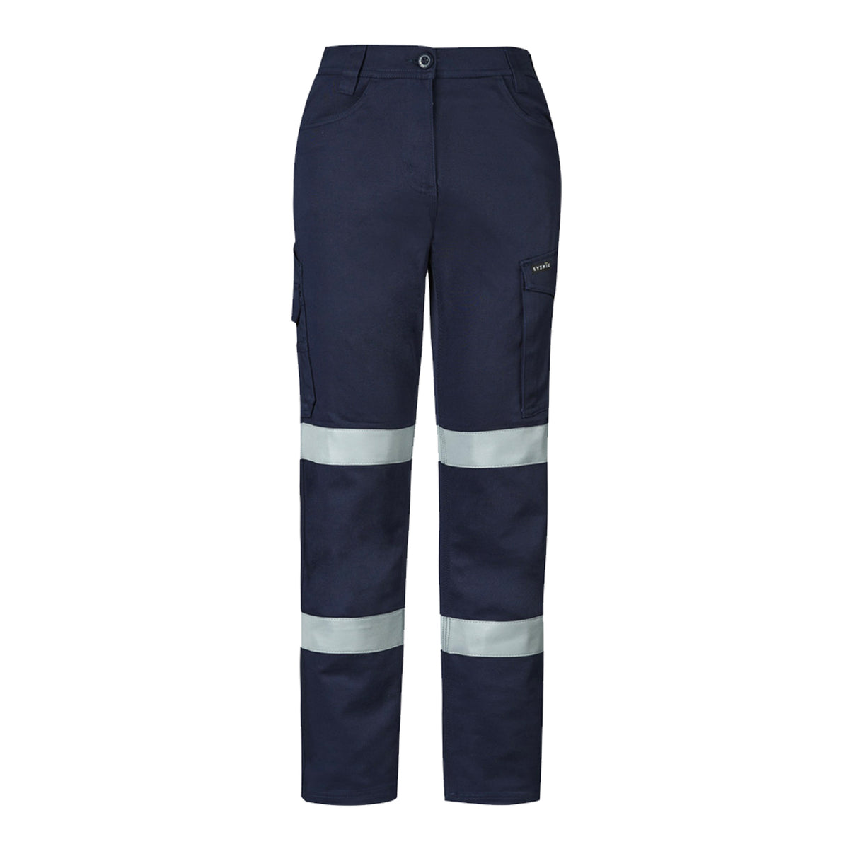 syzmik womens essential stretch taped cargo pant in navy