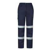 syzmik womens essential stretch taped cargo pant in navy