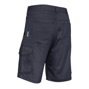 syzmik back of rugged vented short in charcoal