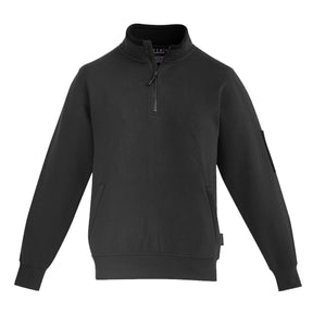 syzmik mens 1/4 zip brushed fleece in charcoal