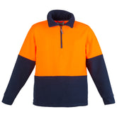syzmik unisex fleece jumper in orange navy