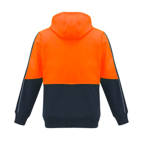 syzmik hi vis pullover hoodie in orange navy