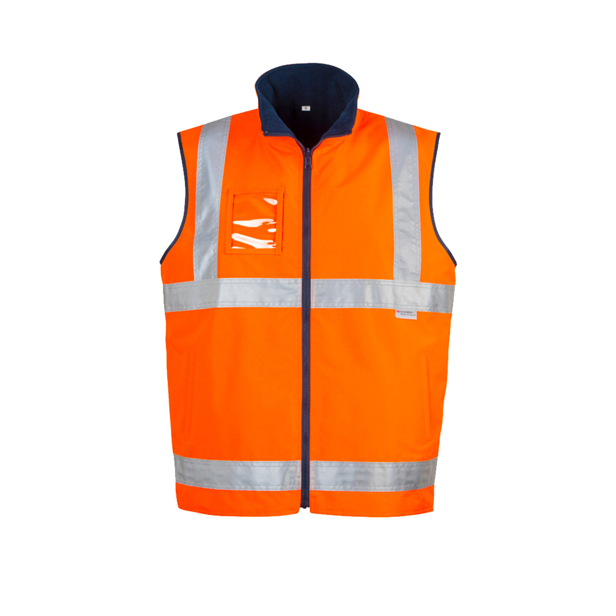 orange hi vis lightweight fleece lined vest