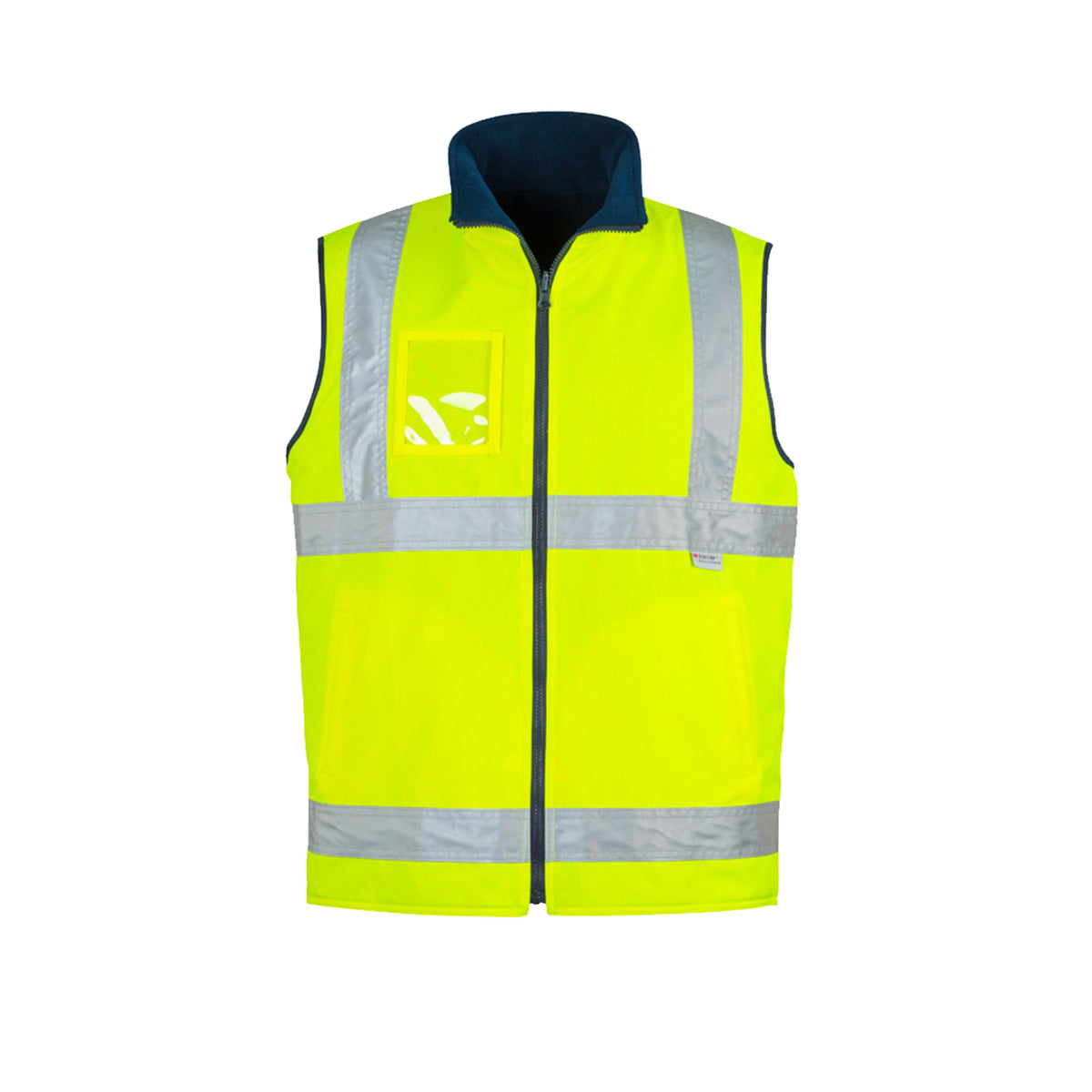 yellow hi vis lightweight fleece lined vest