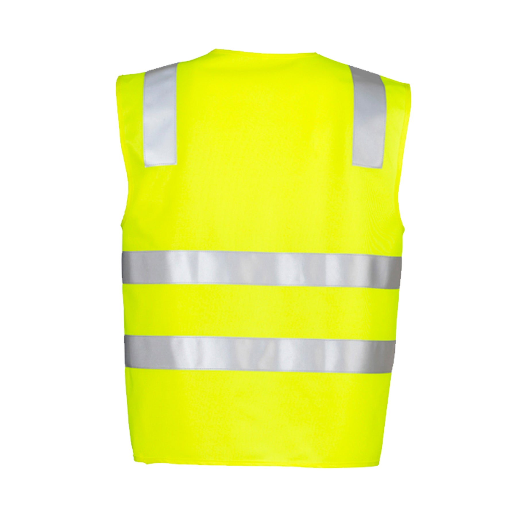 back of yellow hi vis basic vest