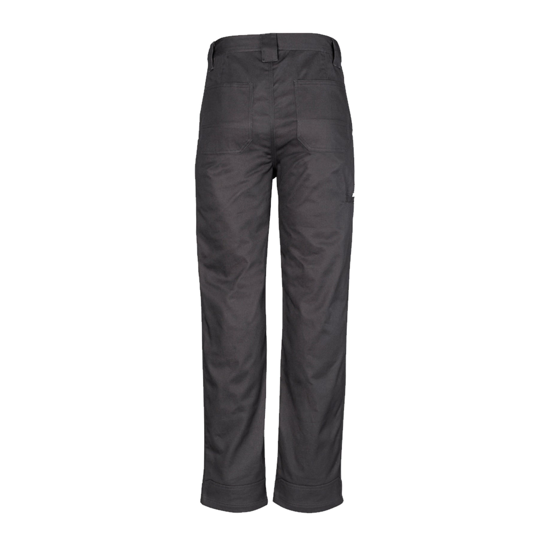 back of plain utility pant in charcoal