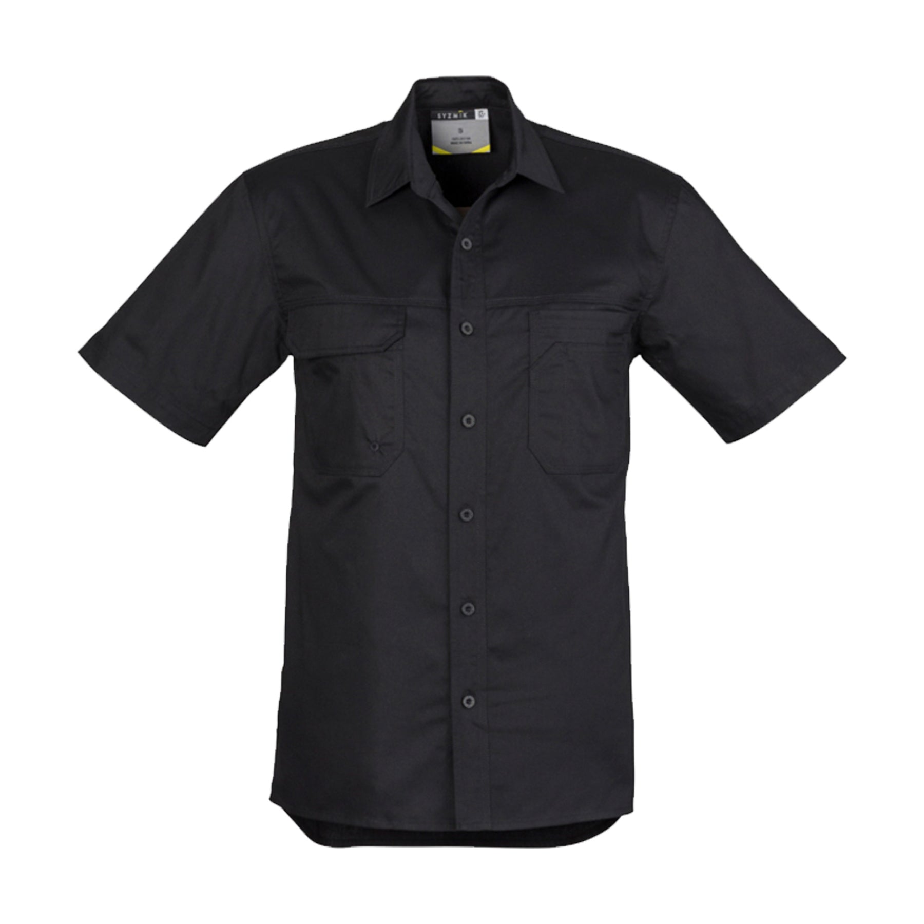 light weight short sleeve tradie shirt in black