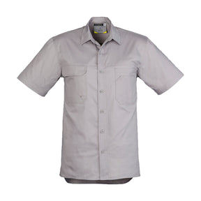 light weight short sleeve tradie shirt in grey