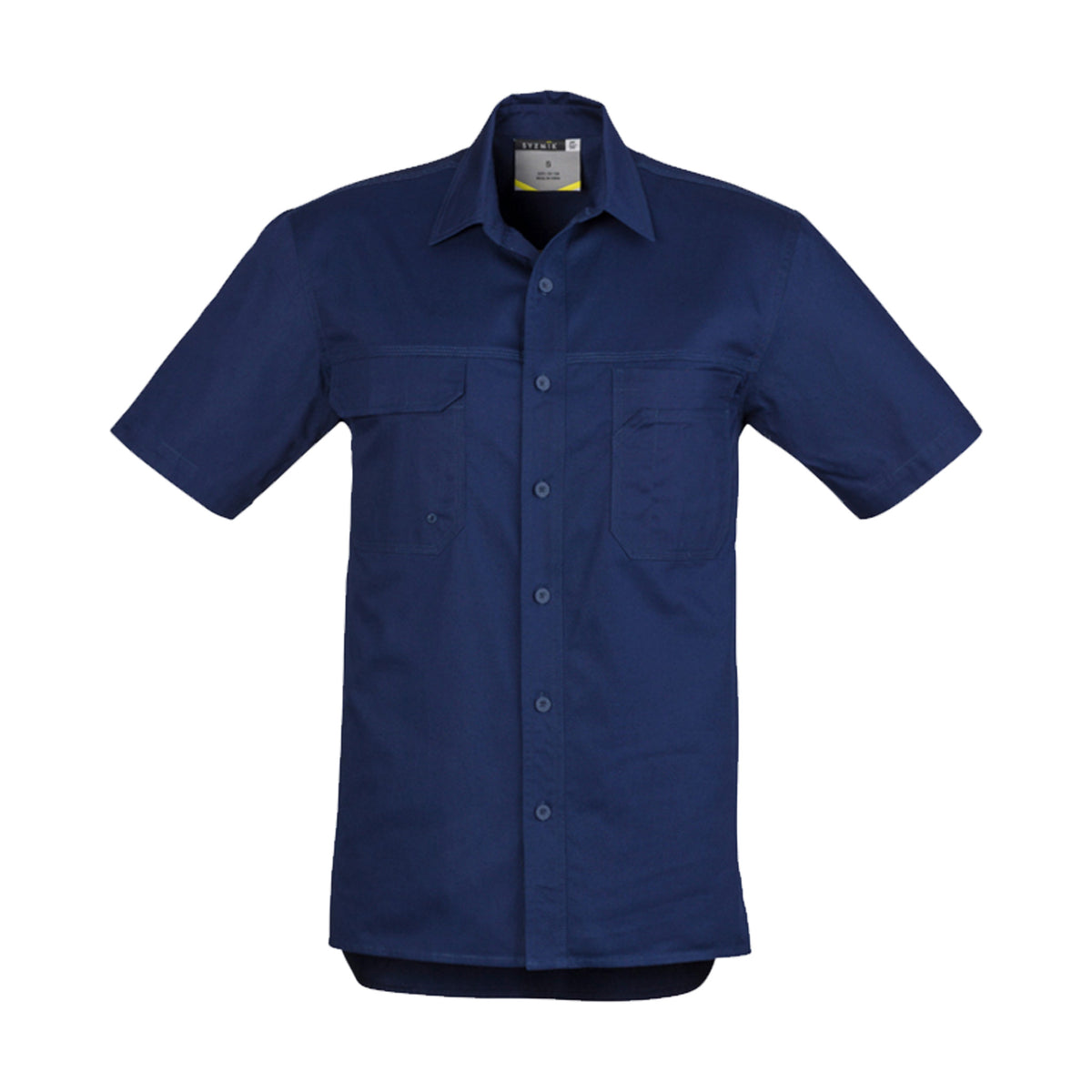 light weight short sleeve tradie shirt in blue