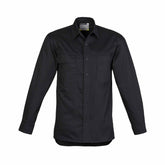 SYZMIK MENS LIGHTWEIGHT TRADIE SHIRT - LONG SLEEVE - ZW121 BLACK