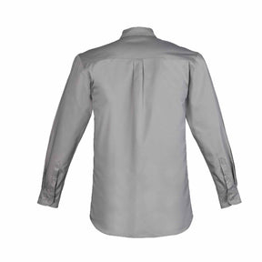 SYZMIK MENS LIGHTWEIGHT TRADIE SHIRT - LONG SLEEVE - ZW121 GREY BACK