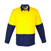 hi vis spliced rugged shirt in yellow navy