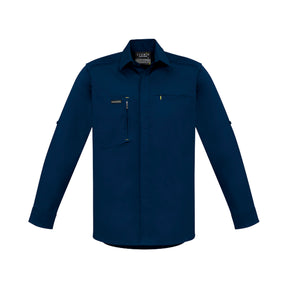 streetworx long sleeve stretch shirt in navy