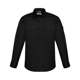 mens rugged long sleeve cooling shirt in black