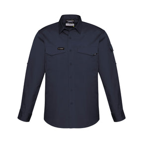 mens rugged long sleeve cooling shirt in charcoal