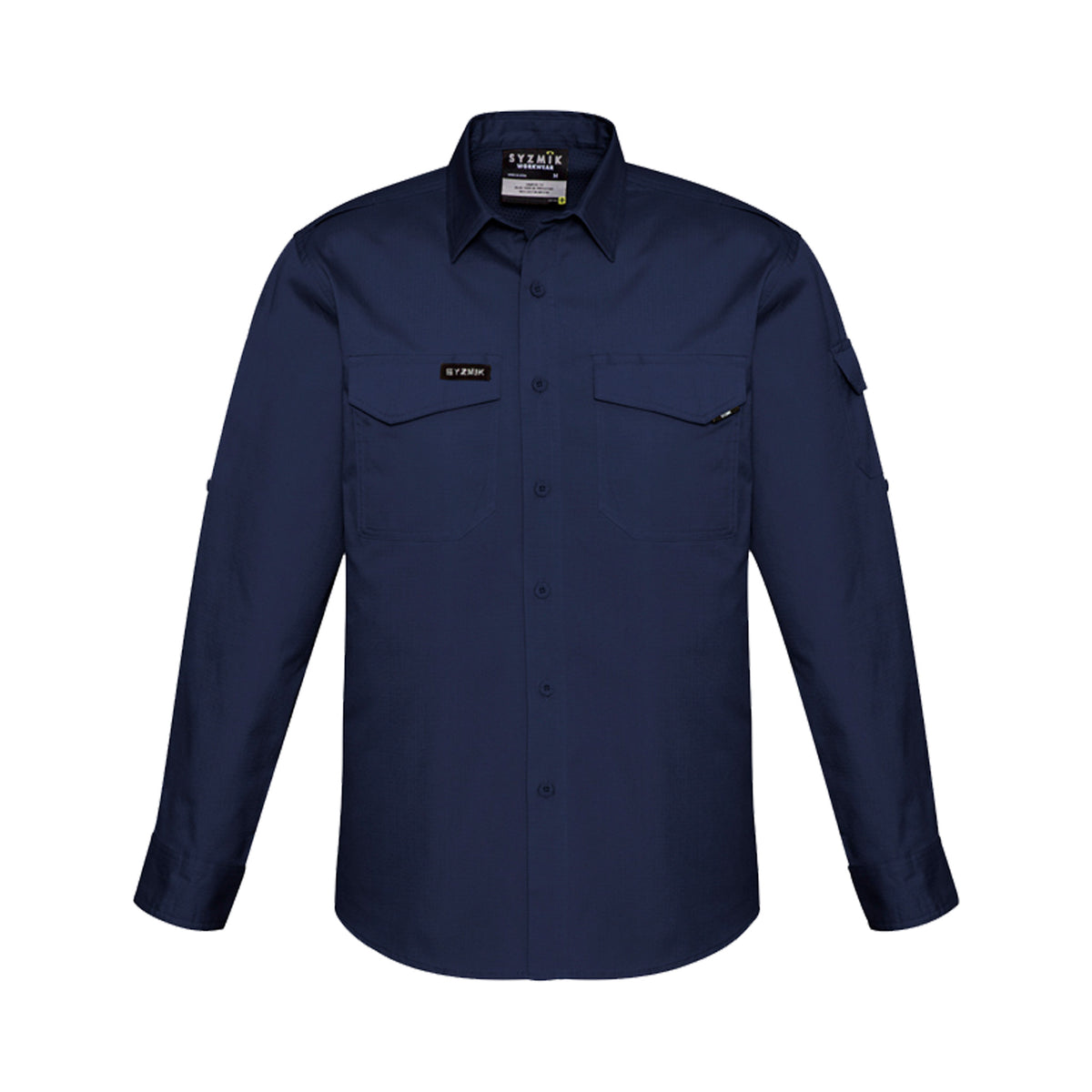 mens rugged long sleeve cooling shirt in navy