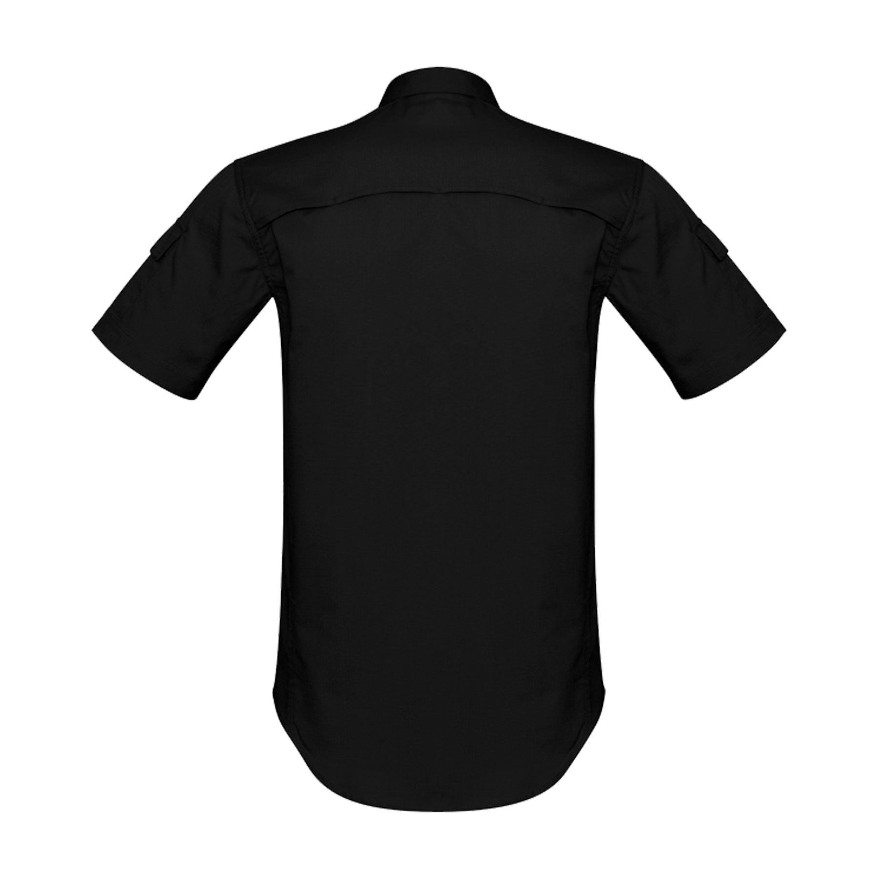 back of mens rugged cooling short sleeve shirt in black