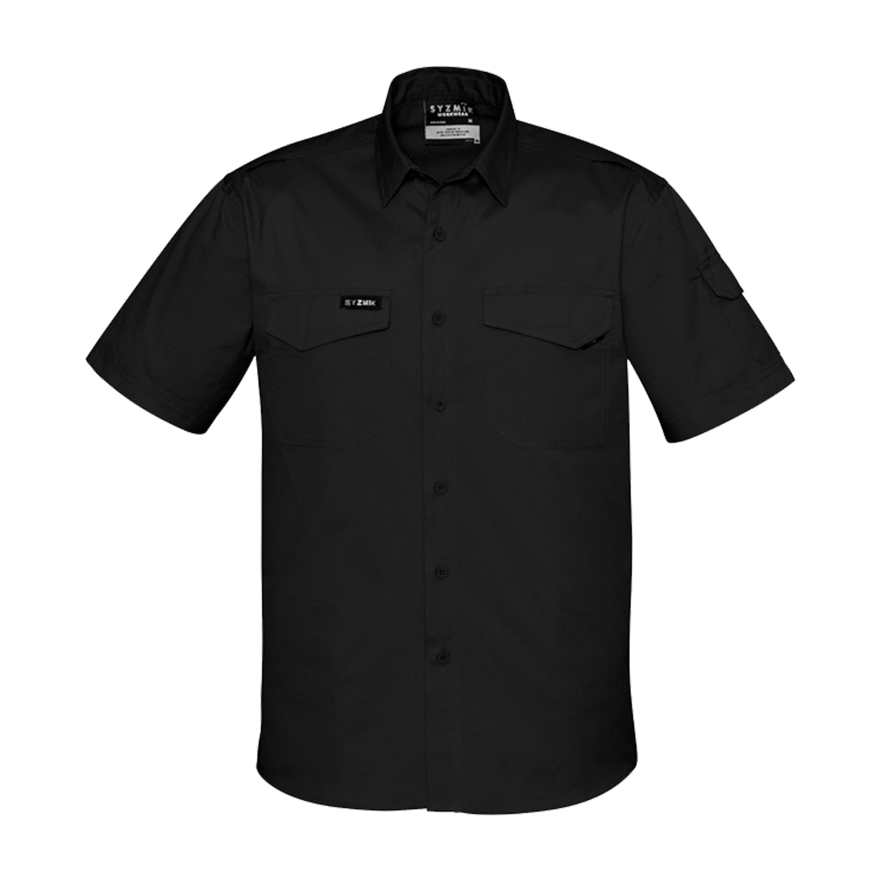 mens rugged cooling short sleeve shirt in black