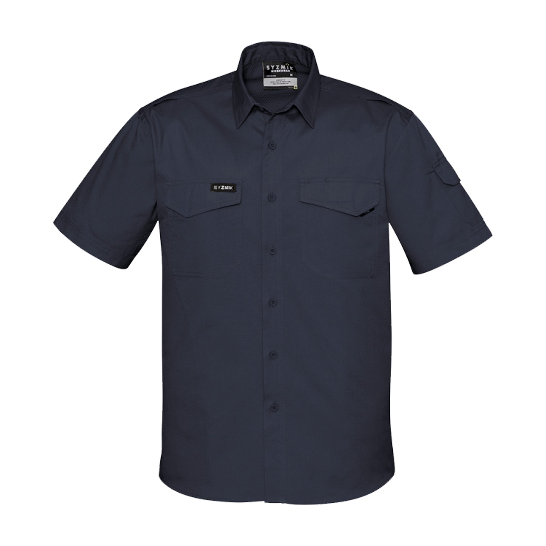 mens rugged cooling short sleeve shirt in charcoal