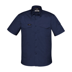 mens rugged cooling short sleeve shirt in navy