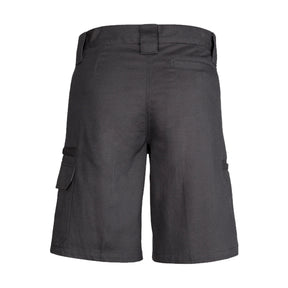 syzmik back of womens plain utility short in charcoal