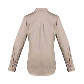 SYZMIK WOMENS LIGHTWEIGHT TRADIE SHIRT - LONG SLEEVE - ZWL121 SAND