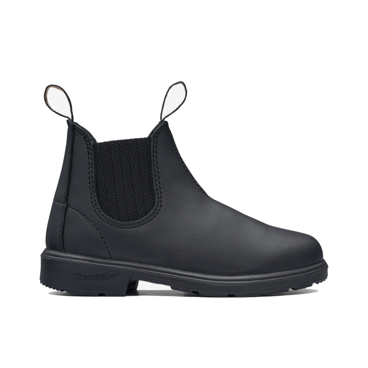 side view of blundstone kids boot in black