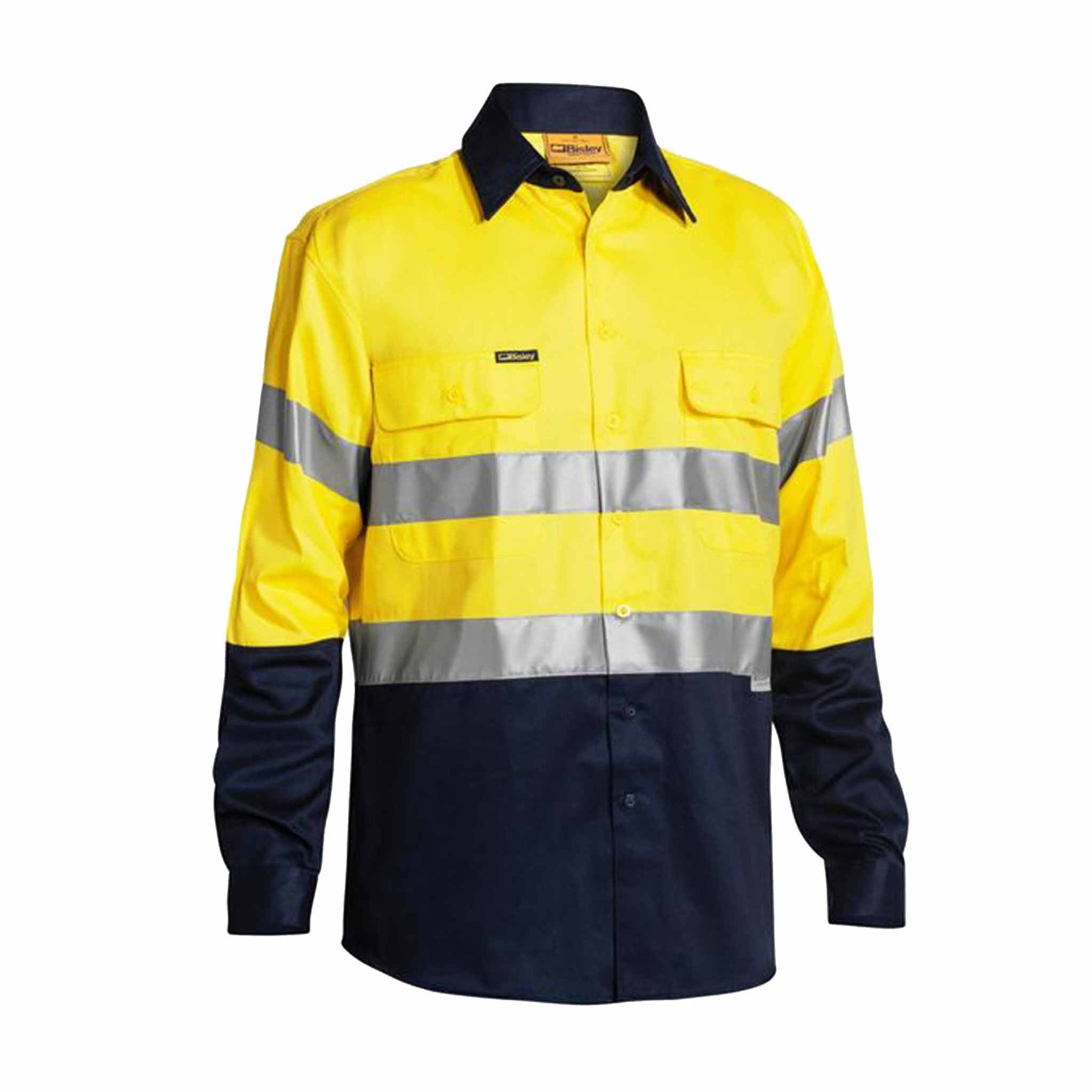 yellow navy 3m reflective tape long sleeve shirt